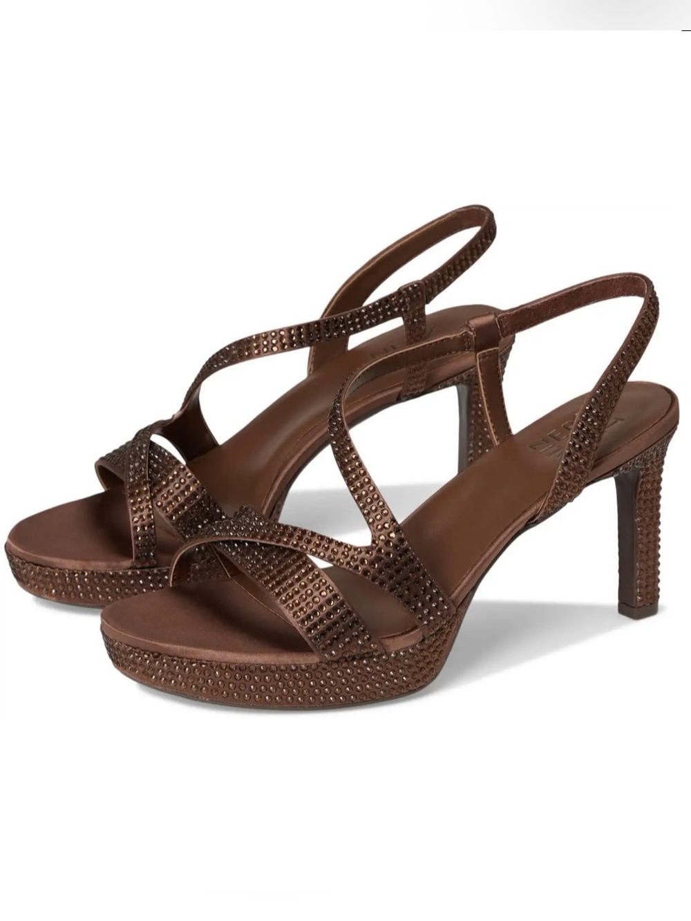 Naturalizer Abby 2 Rhinestone Strap Heels in Brown US 8 Like New